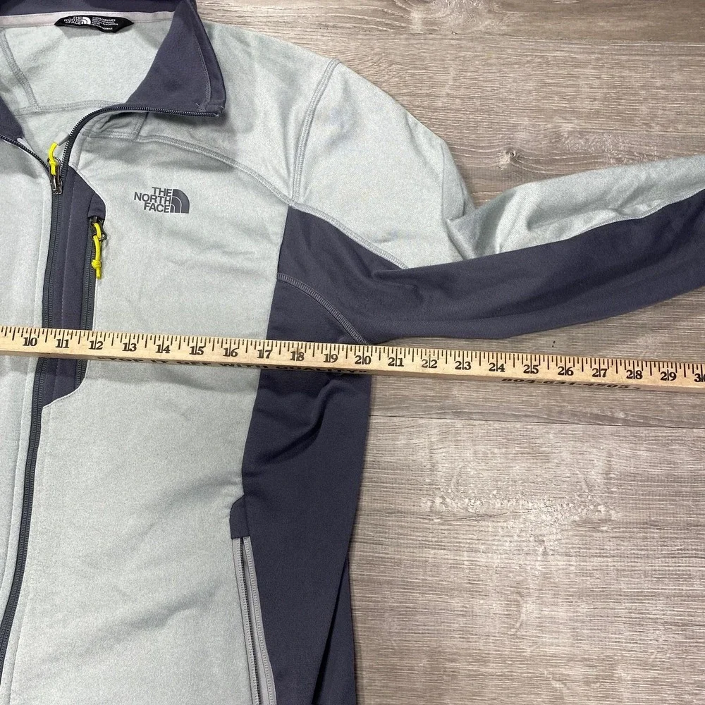 The‎ North Face Jacket Mens Medium Gray Colorblock Softshell Full Zip Hiking